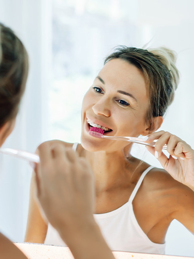 brushing and flossing